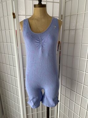 Gymshark Adapt Animal Seamless Romper XL Blue One Piece Shorts NWT
